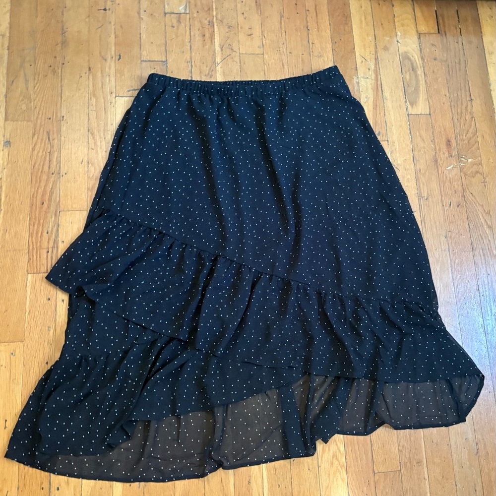 a new day Black and White Polka Dot A-Line Skirt